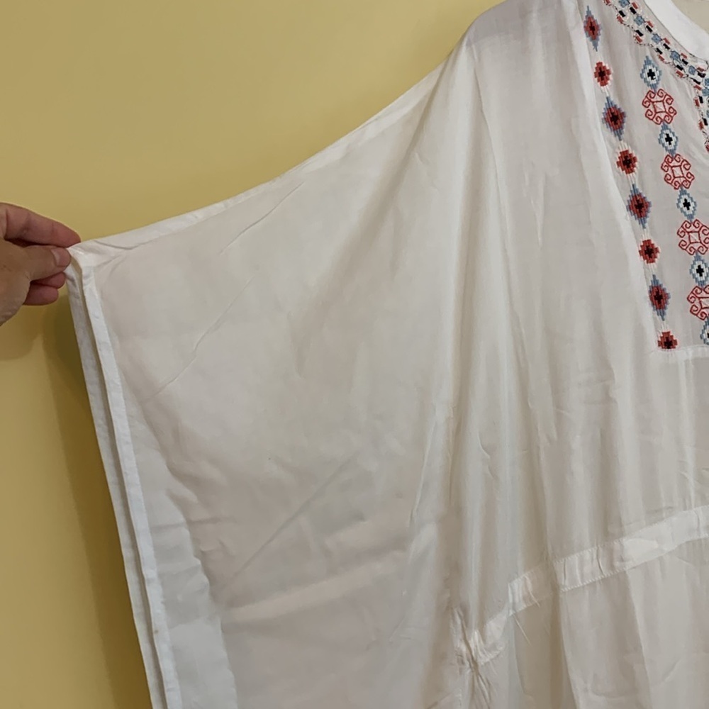 Guadalupe Design | NWT Gracie Viscose Embroidered Kaftan Beach Coverup Dress OS - Picture 8 of 17